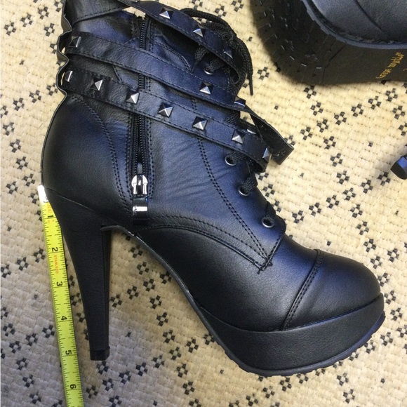 🖤Stiletto Heel Platform Motorcycle Boots 🏍️ - Picture 12 of 13